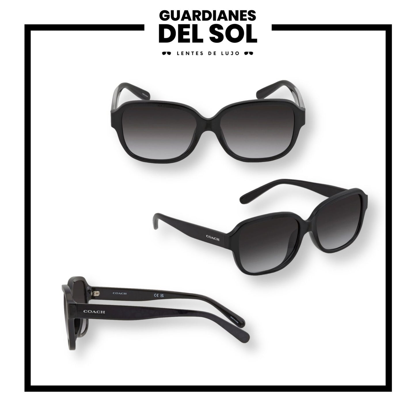 COACH GREY GRADIENT SQUARE LADIES SUNGLASSES