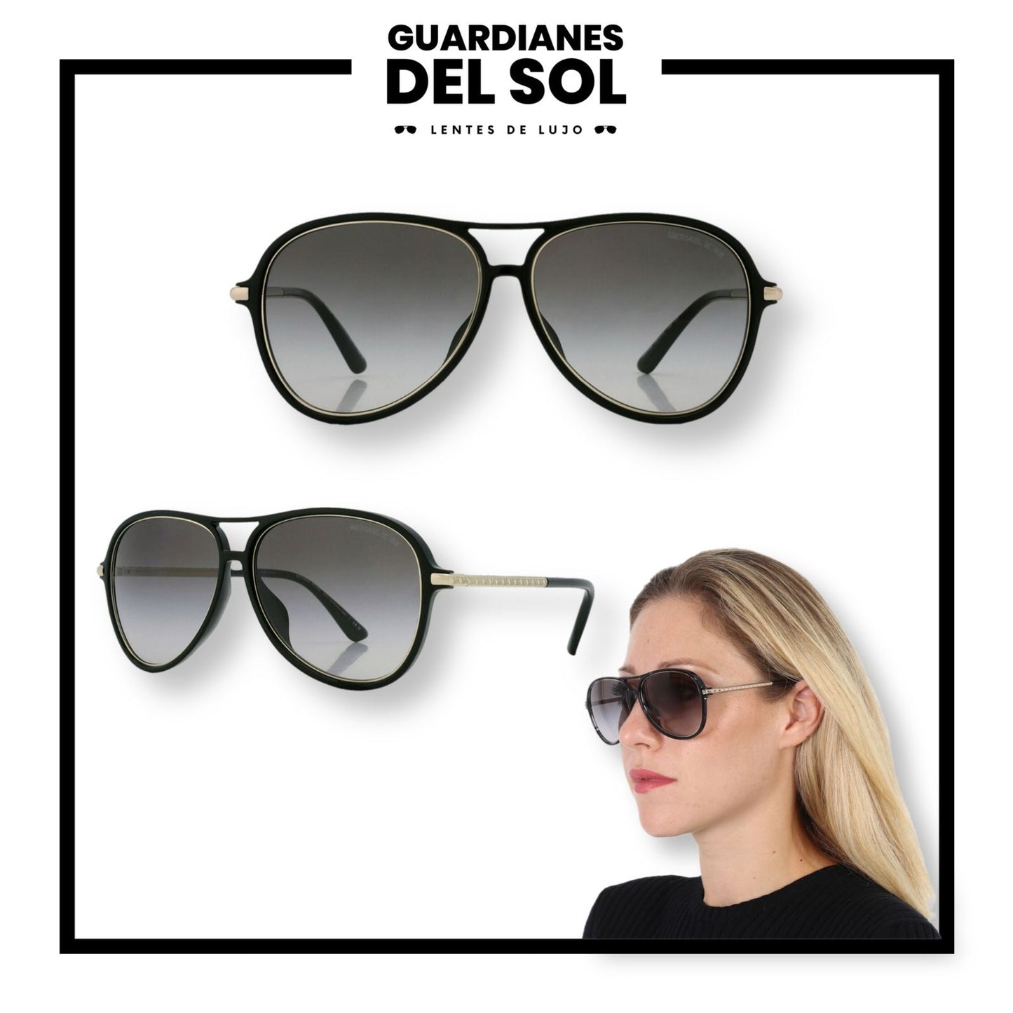 MICHAEL KORS BRECKENRIDGE DARK GRAY GRADIENT PILOT LADIES SUNGLASSES